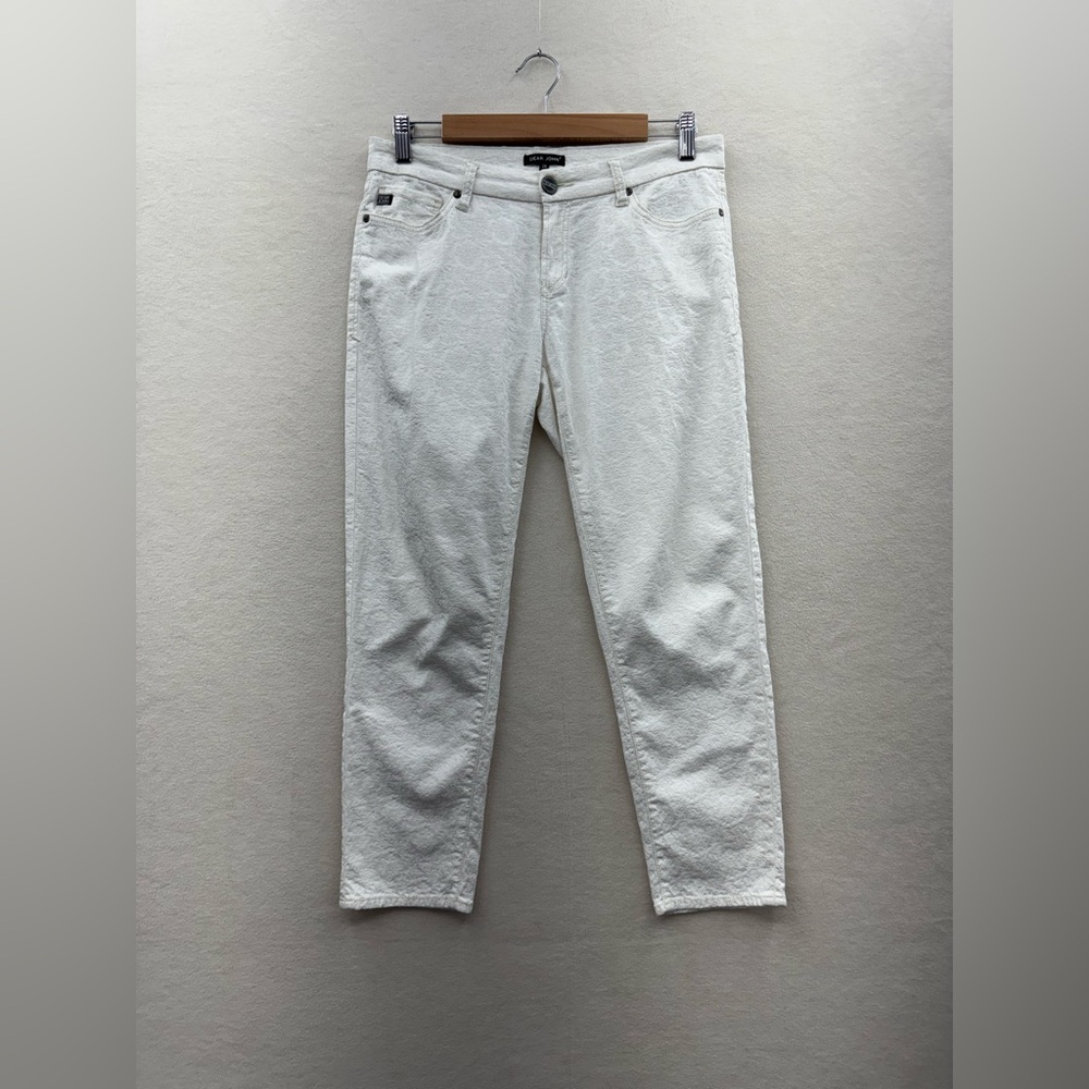 Dear John Denim Pants Women’s 28 Off White Floral Textured Bohemian Luxury Jeans